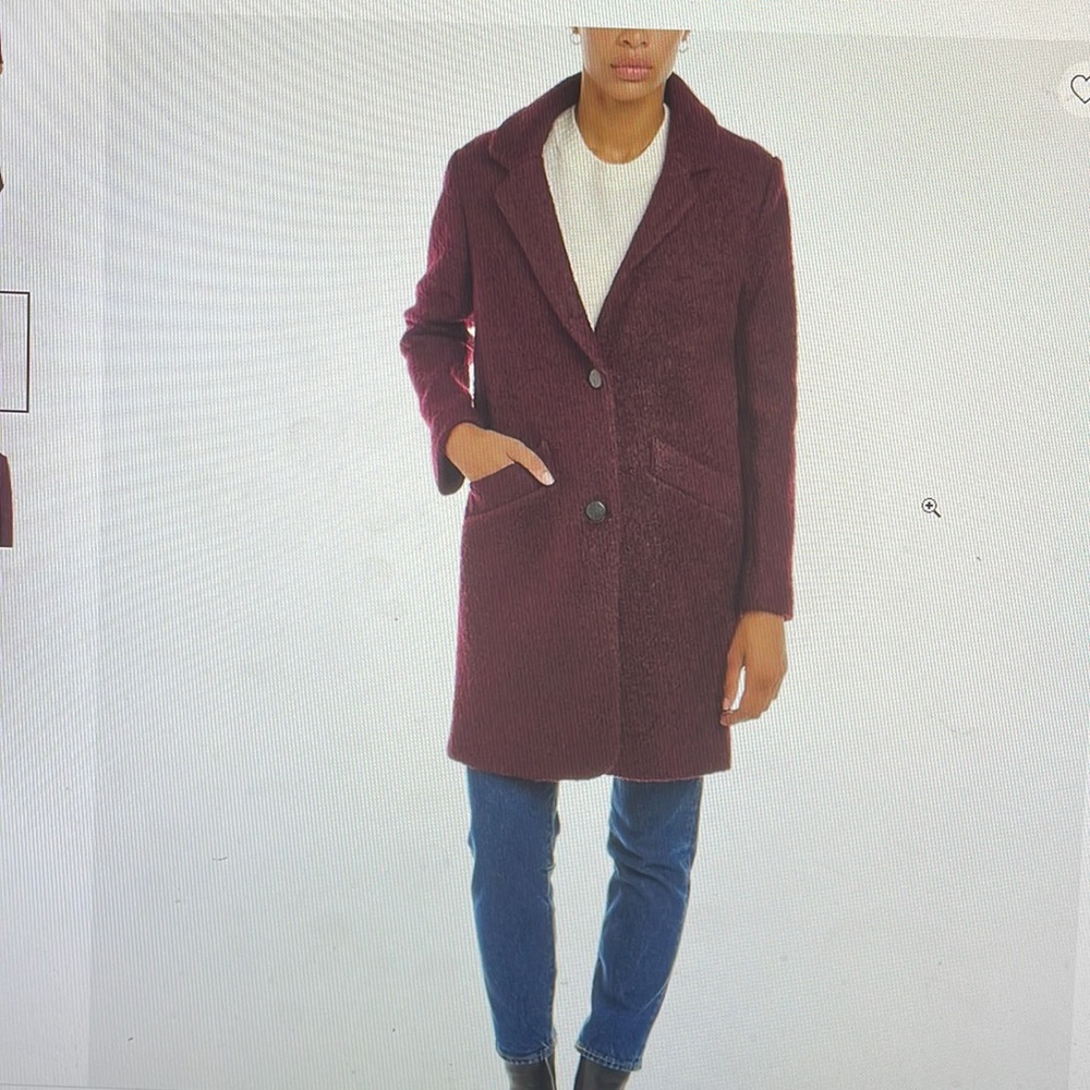 Marc New York Paige coat in pressed boucle wool blend, size 14